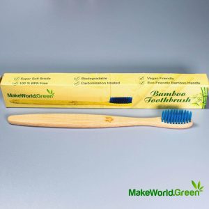 Blue Bristle Bamboo Toothbrush